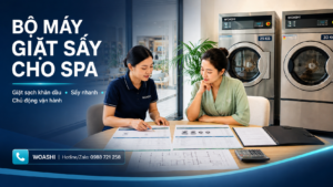 Bộ máy giặt sấy cho spa WOASHI 25kg và 30kg