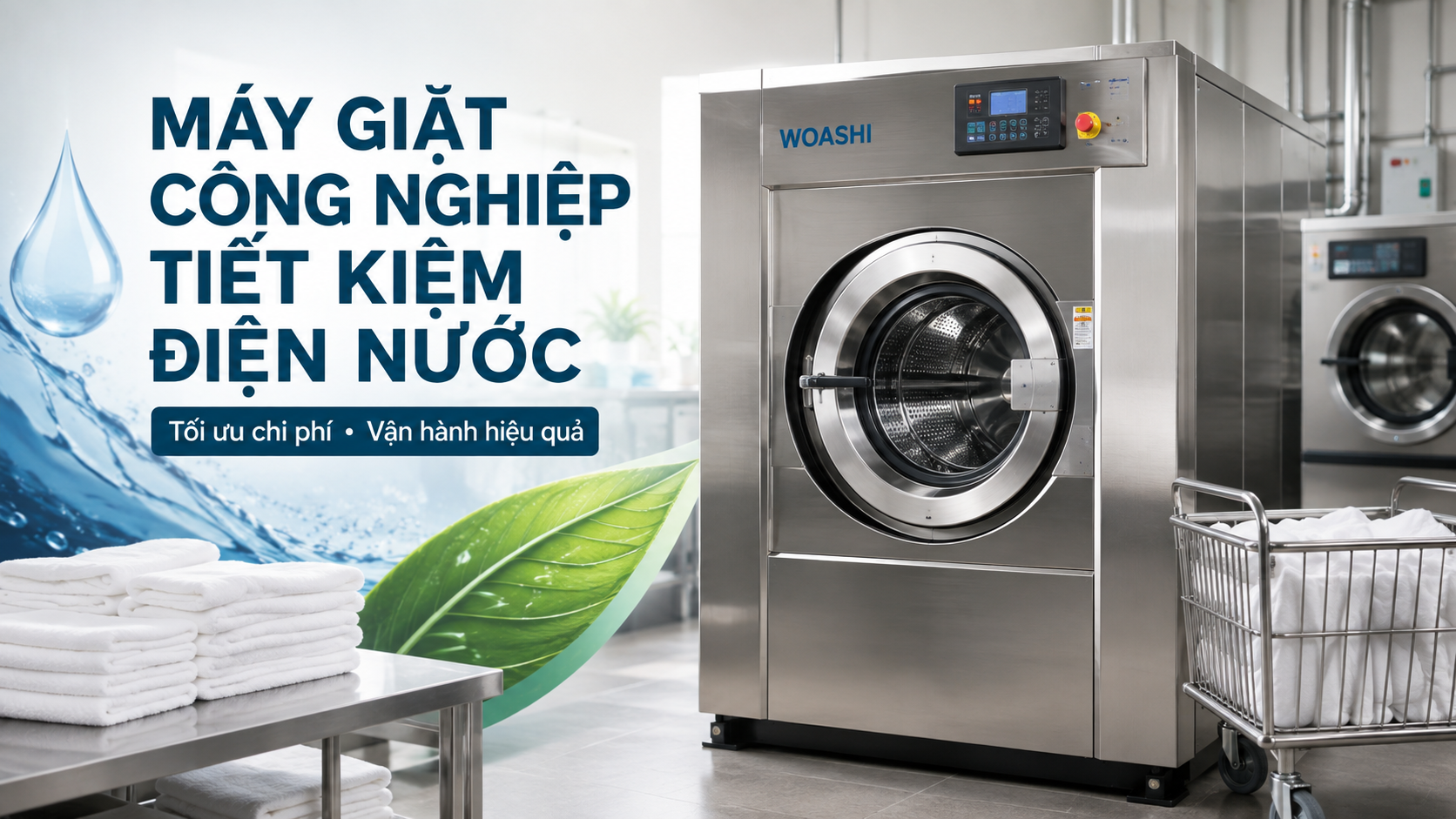 Máy giặt công nghiệp tiết kiệm điện nước WOASHI