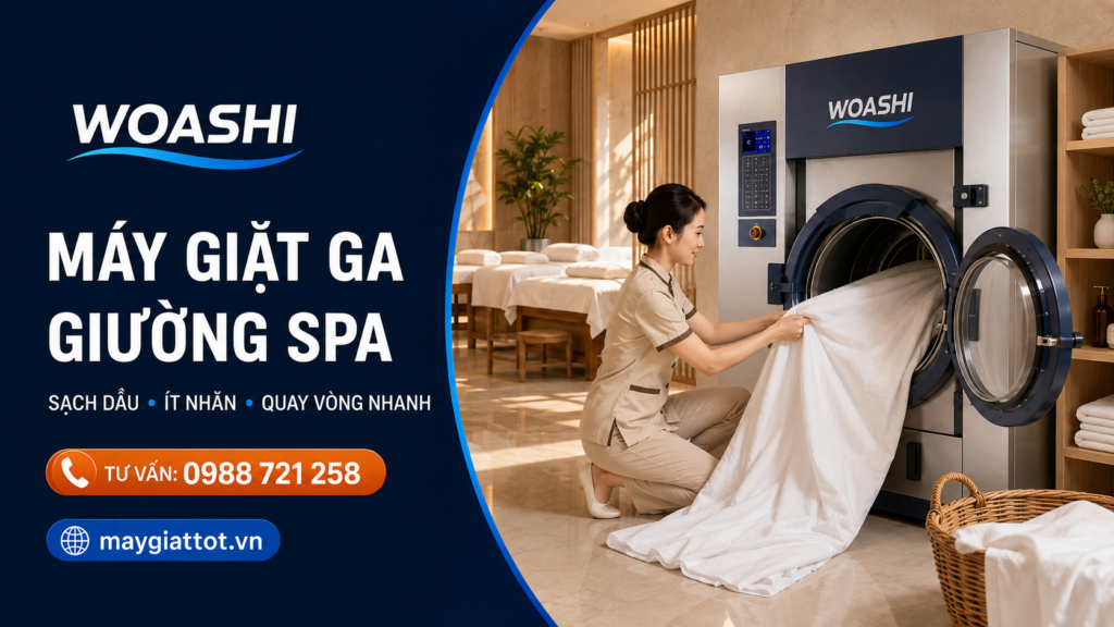 Máy giặt ga giường spa WOASHI