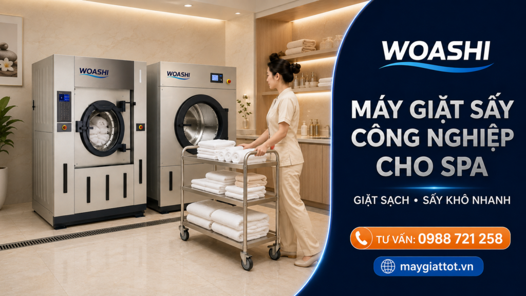 Máy giặt sấy công nghiệp cho spa WOASHI