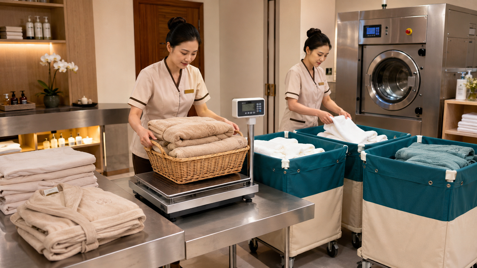 Phân loại khăn trong quy trình giặt khăn spa