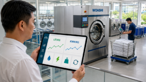 Theo dõi mức tiêu thụ điện nước phòng giặt