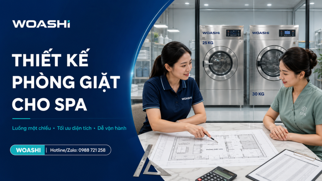 Thiết kế phòng giặt cho spa WOASHI