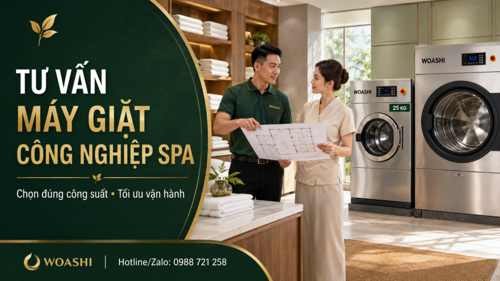 Tư vấn máy giặt công nghiệp spa WOASHI.