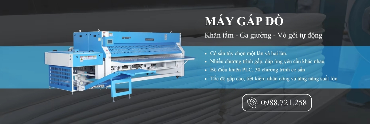 Tùy chọn một làn và hai làn, tăng năng suất gấp 3 lần so với gấp tay. Giải pháp cho khách sạn, bệnh viện, nhà máy dệt